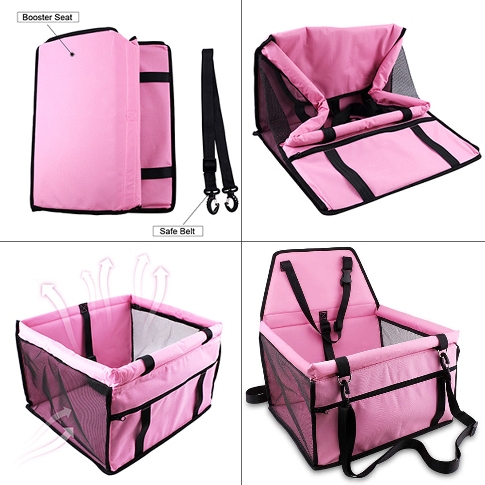 Secure Pet Carrier Car Seat - Dog Cat - (Waterproof) - (12 Color/Style Options)