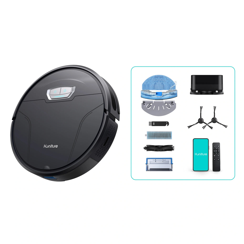 3-in-1 Pro Robot Vacuum, Sweeper, and Mopper -  Remove Pet Hair, Dust, and Debris with Ease  - (Black) - (Honiture G20)