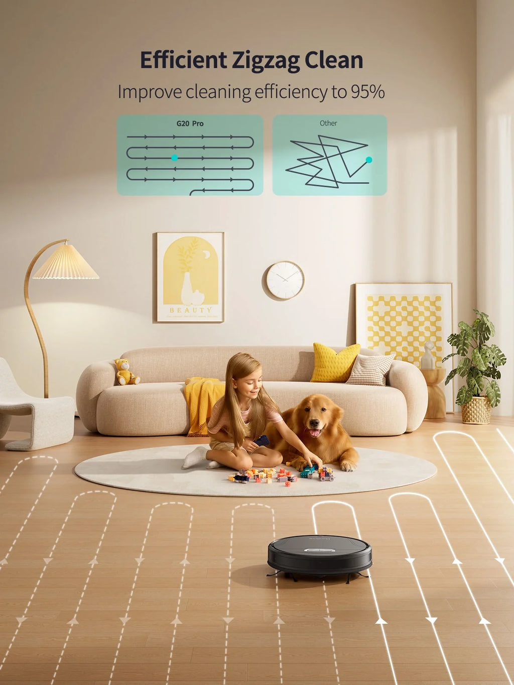 3-in-1 Pro Robot Vacuum, Sweeper, and Mopper -  Remove Pet Hair, Dust, and Debris with Ease  - (Black) - (Honiture G20)