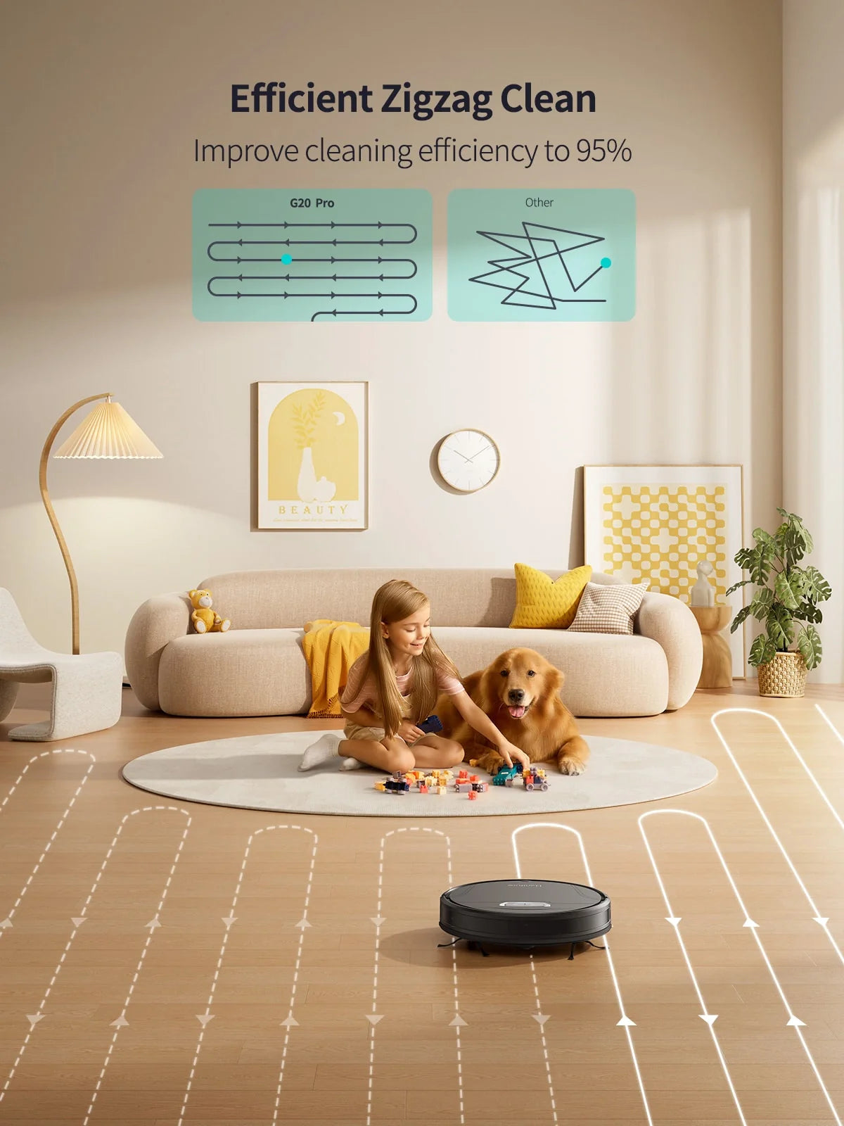 3-in-1 Pro Robot Vacuum, Sweeper, and Mopper -  Remove Pet Hair, Dust, and Debris with Ease  - (Black) - (Honiture G20)
