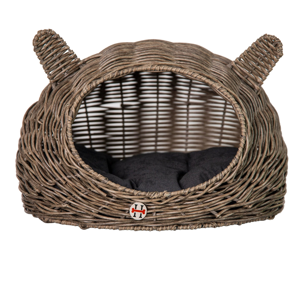 Huntley Wicker Bed - Cat  - ( Brown, Grey) -  (Cat-Shaped) - (While Supplies Last)