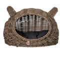 Huntley Wicker Bed - Cat  - ( Brown, Grey) -  (Cat-Shaped) - (While Supplies Last)
