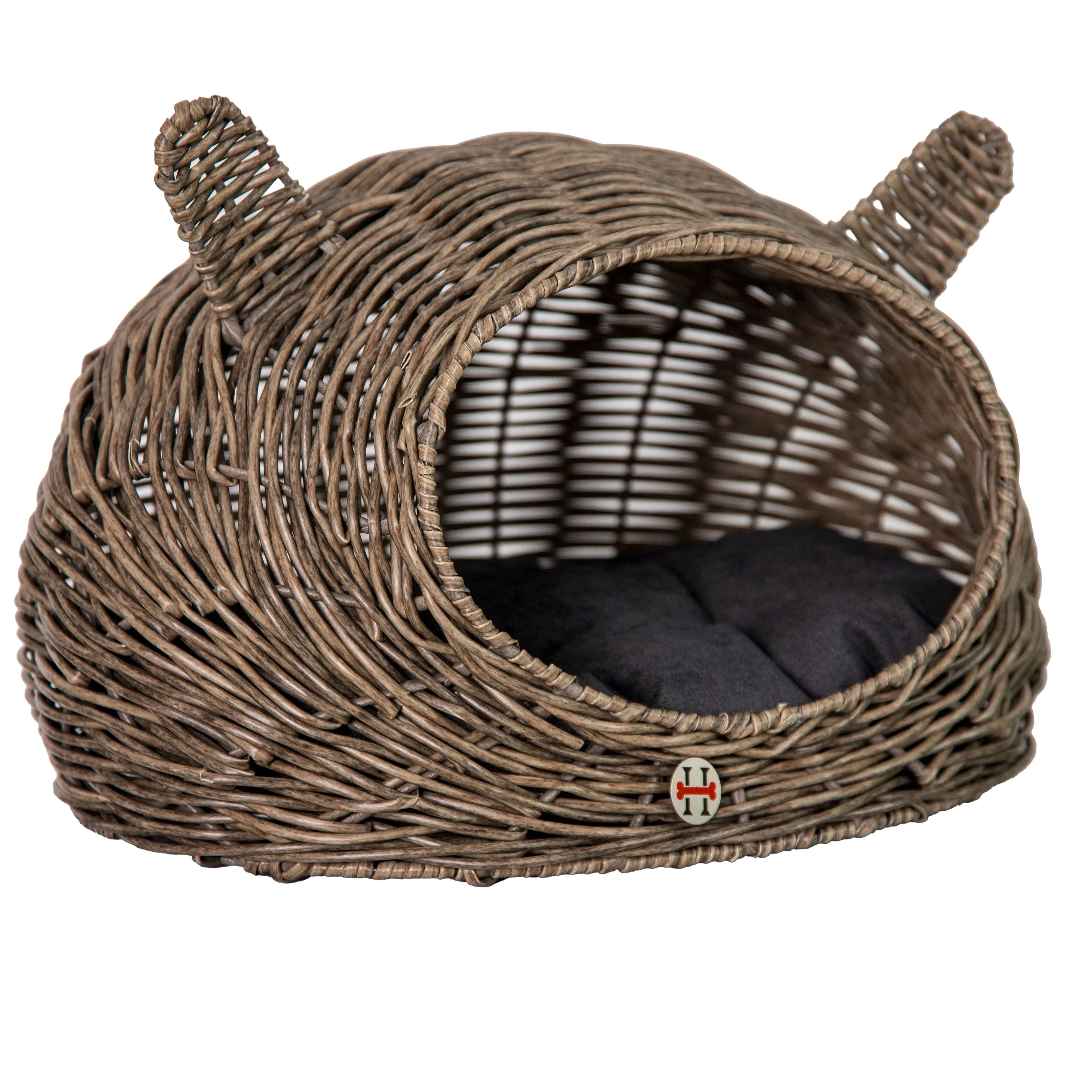 Huntley Wicker Bed - Cat  - ( Brown, Grey) -  (Cat-Shaped) - (While Supplies Last)