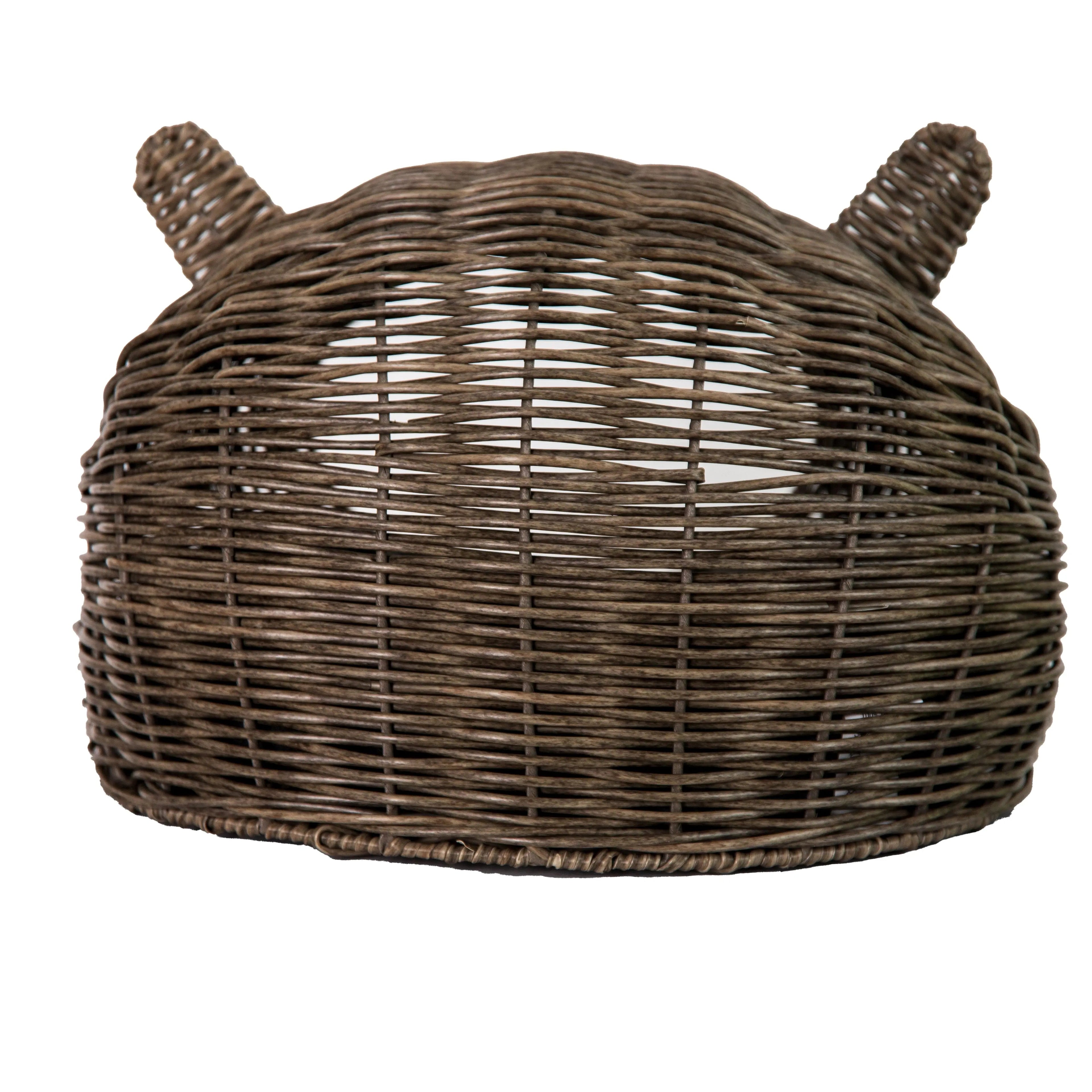 Huntley Wicker Bed - Cat  - ( Brown, Grey) -  (Cat-Shaped) - (While Supplies Last)