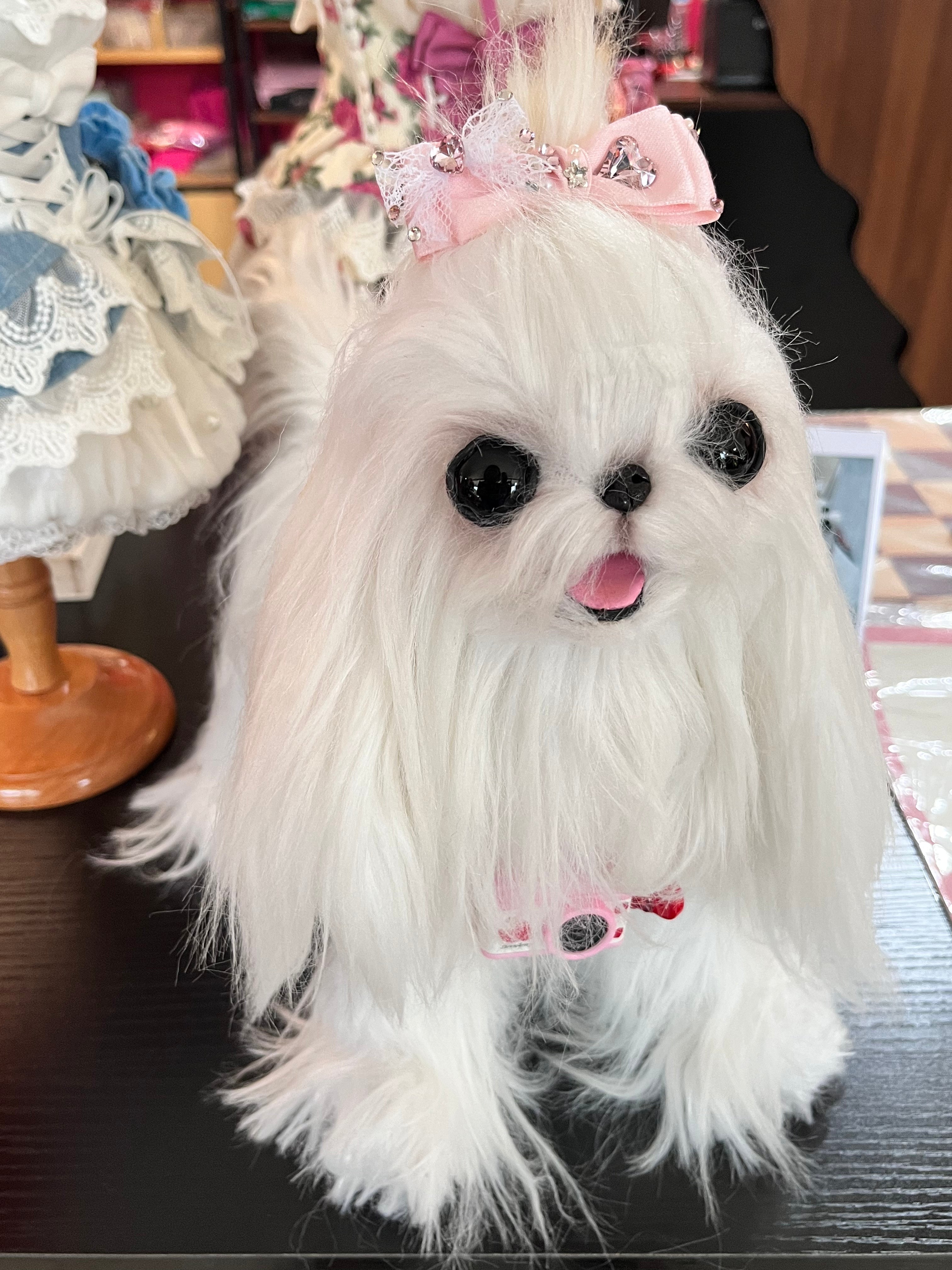 Lace Bow Hair Clip with Heart Rhinestones - (3 Color Options) - Dog Cat - (While Supplies Last)