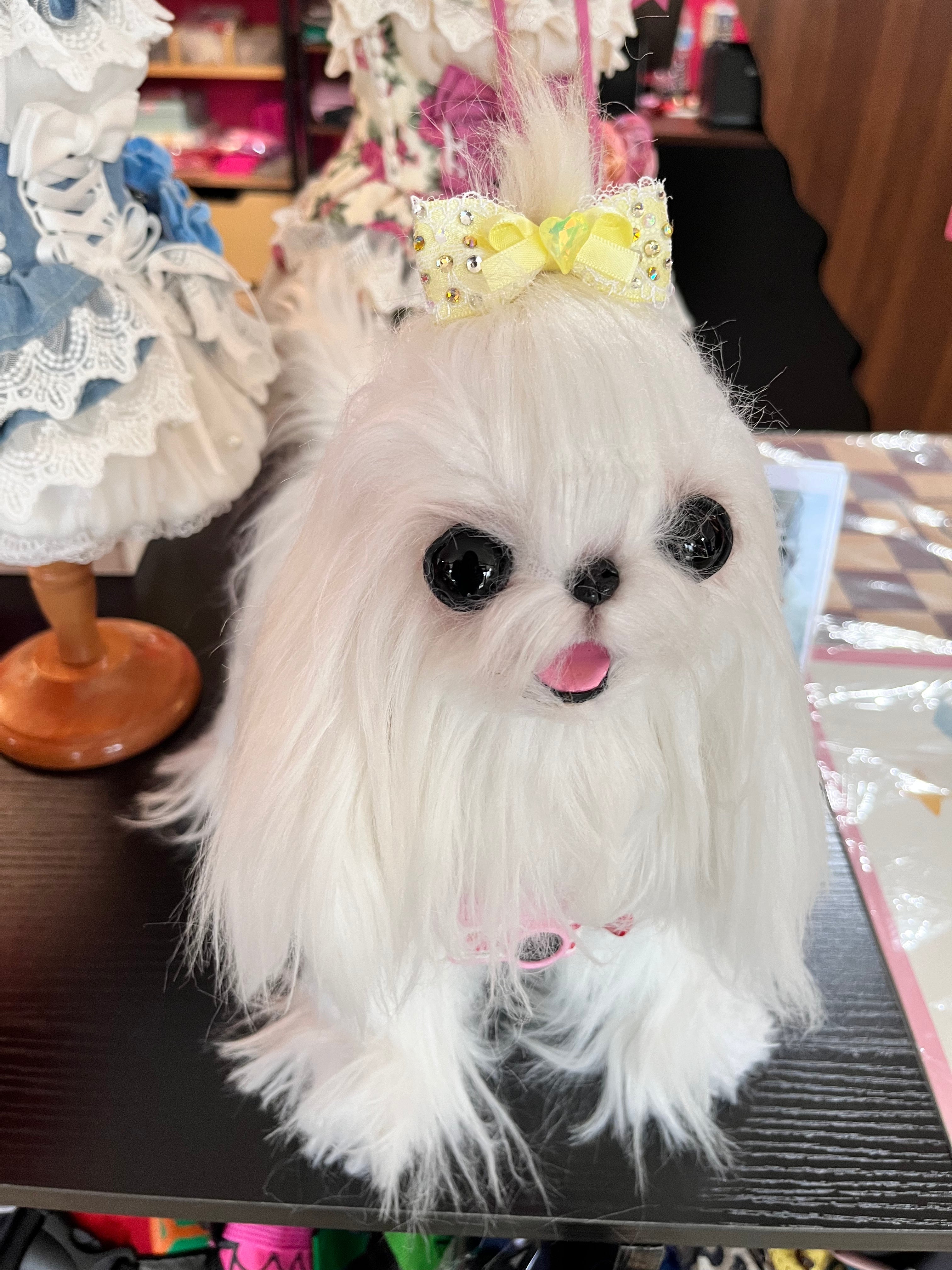 Lace Bow Hair Clip with Heart Crystal - (Red, Yellow) - Dog Cat -  (While Supplies Last)