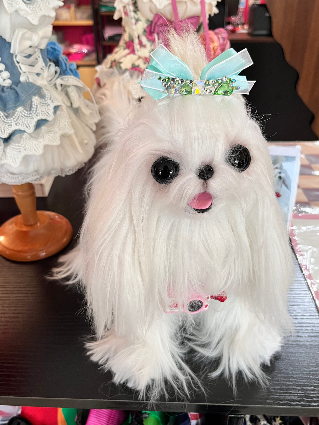 Crystal Ribbon Hair Clip - (3 Colors) - Dog Cat -  (While Supplies Last)