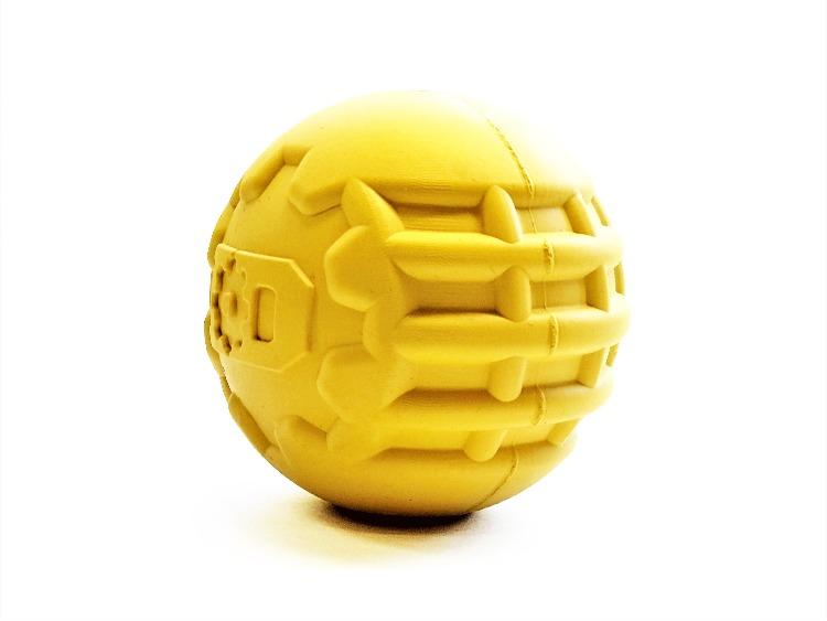 Industrial Ball Toy for Heavy Chewers - Dog  - (Yellow) -  (Rubber) - (SodaPup)