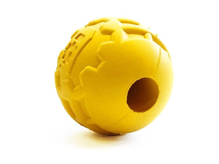 Industrial Ball Toy for Heavy Chewers - Dog  - (Yellow) -  (Rubber) - (SodaPup)