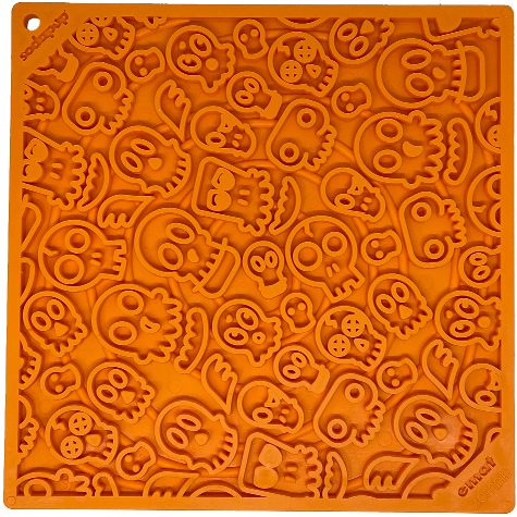 Anxious Dog: Try this Relief Enrichment Halloween Lick Mat (Orange or Black)