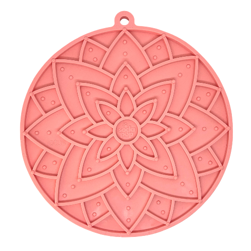 Anxious Dog: Try this Relief Enrichment Lick Mat (Lotus Design) (Pastels: Purple, Green, Pink, & Yellow)