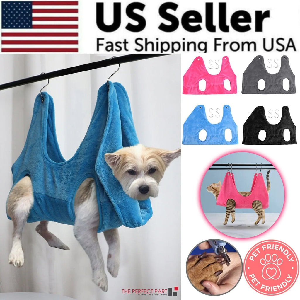 Hanging Grooming Hammock Harness - Dog Cat - (4 Color Options) - (S-L) - USA