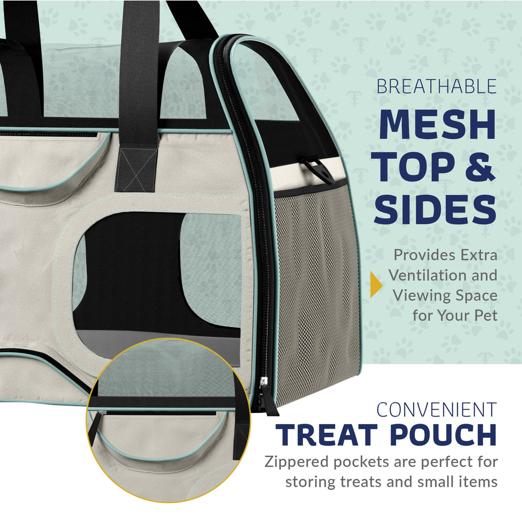 Airline Approved Luxury Pet Carrier with Removable Wheels and Telescopic Handle - Cat Dog - (8 Color Options) - (Katziela)