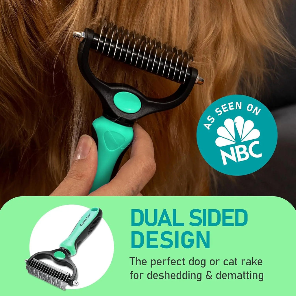 Grooming Rake - Dog Cat  - (Dematting & Deshedding Tool) - (Maxpower Dual-Sided) - (3 Color Options) - (While Supplies Last))