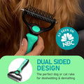 Grooming Rake - Dog Cat  - (Dematting & Deshedding Tool) - (Maxpower Dual-Sided) - (3 Color Options) - (While Supplies Last))
