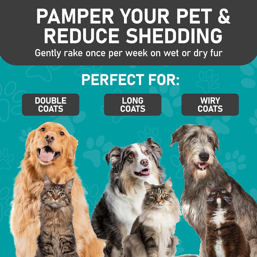 Grooming Rake - Dog Cat  - (Dematting & Deshedding Tool) - (Maxpower Dual-Sided) - (3 Color Options) - (While Supplies Last))