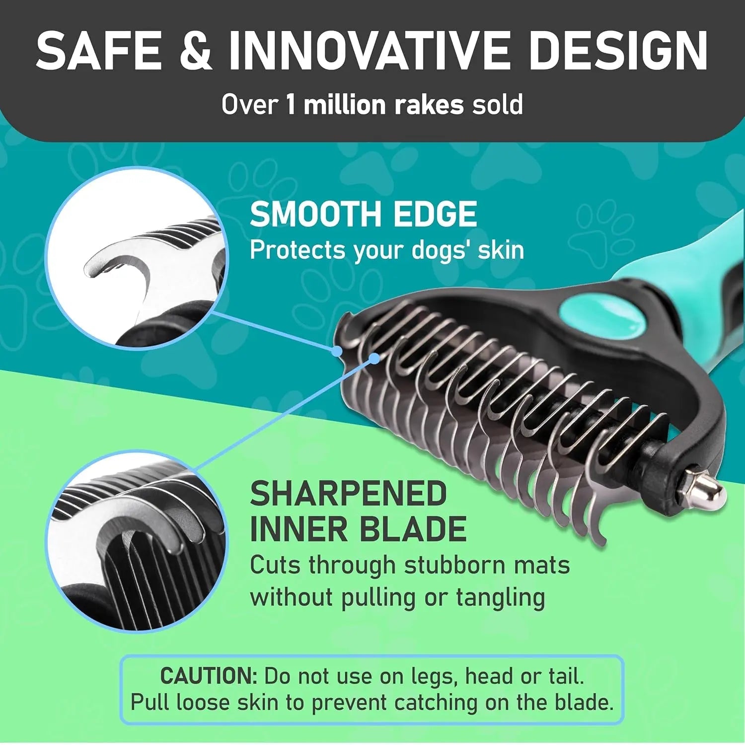 Grooming Rake - Dog Cat  - (Dematting & Deshedding Tool) - (Maxpower Dual-Sided) - (3 Color Options) - (While Supplies Last))