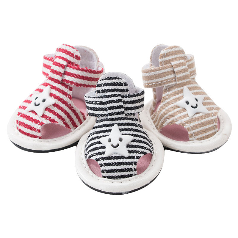 Striped Anti-Slip Adjustable Sandals - Dog (3 Color Options)  - (1#-5#)
