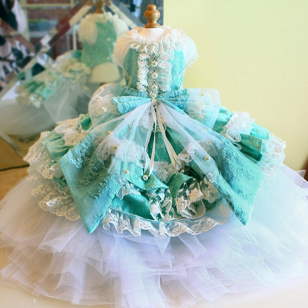 Princess Wedding Dress with Crinoline Train - Dog - (Elegant) - (Vintage) - (XS-2XXL) and Customizable- (Rococo) - (While Supplies Last)