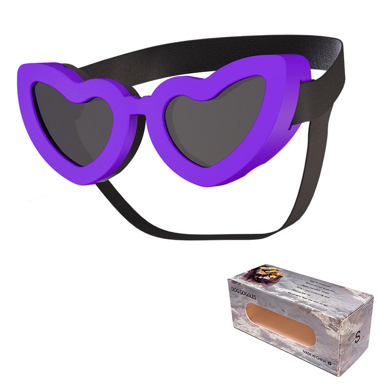 Adjustable Heart Shaped Sunglasses with UV Protection - (3 Color Options) - Small Dog Cat - (While Supplies Last)