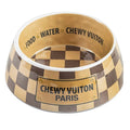 Brown Checkered Water or Food Bowl - Dog - (While Supplies Last)