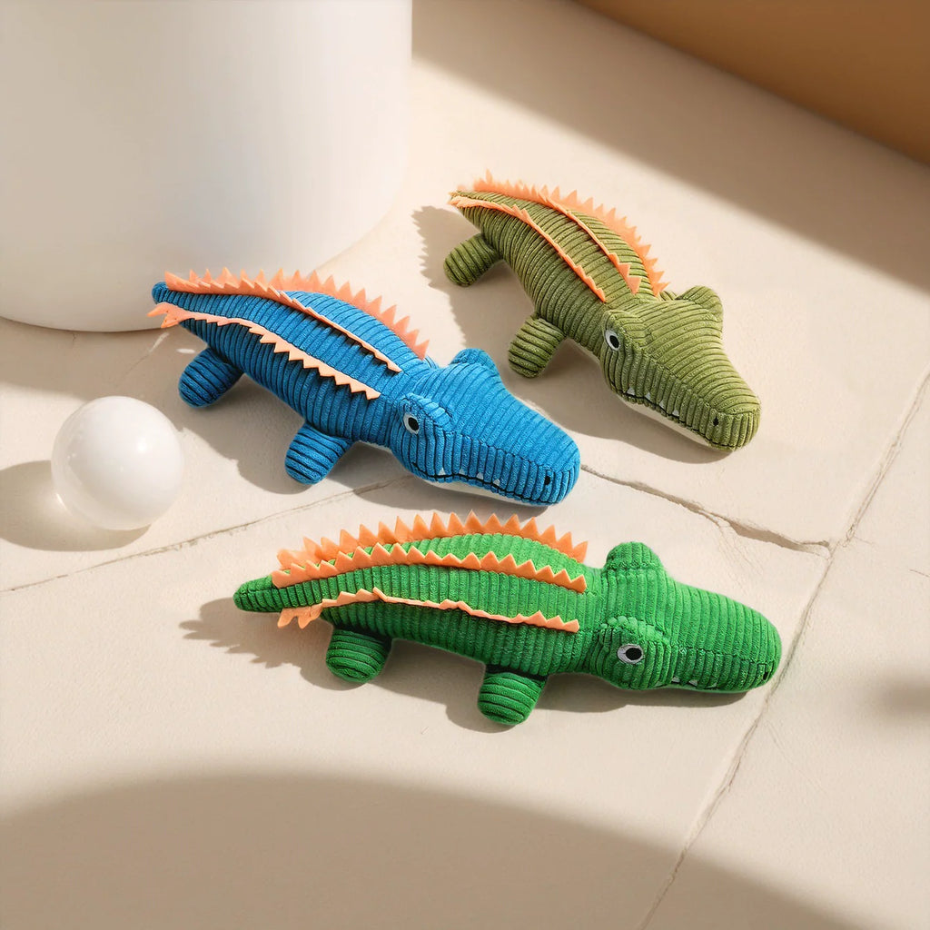 Cute Plush Squeaky Alligator Chew Dog Toy
