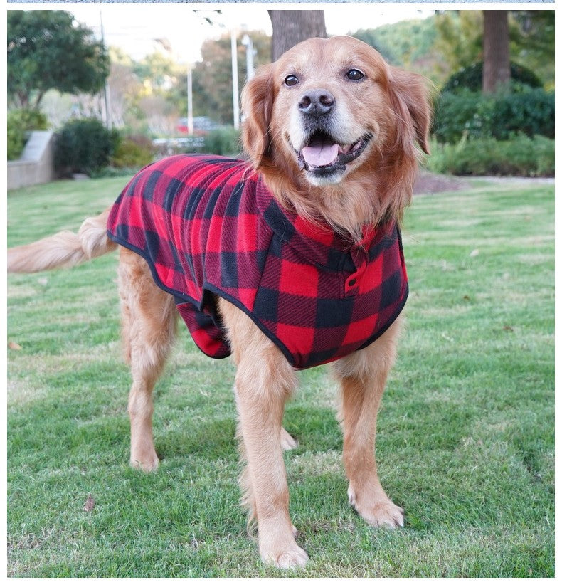 Classic Plaid Fleece Jacket - Dog - (2XL-6XL) - (Red, Black) - (While Supplies Last)