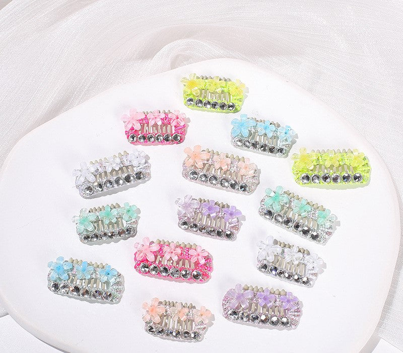 Crystal Flower Mini Hair Clips - (3 Color Options)  (Sm & Med) - Dog Cat  - (While Supplies Last)
