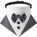 Bow Tie and Grey Stripe Tuxedo Collar - Dog - (S-L) -(While Supplies Last)