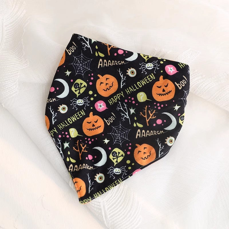 3-Pk Mixed Halloween Tie-On Triangle Scarves or Bandanas - (Sm-Lg) - Dog Cat (While Supplies Last)