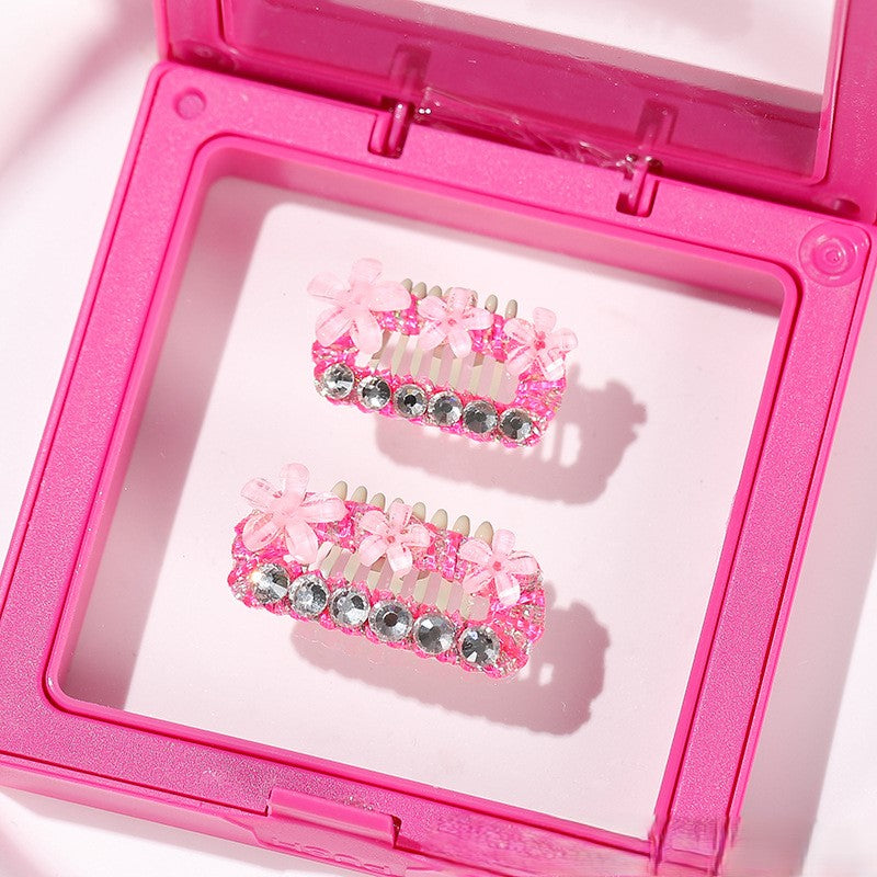 Crystal Flower Mini Hair Clips - (3 Color Options)  (Sm & Med) - Dog Cat  - (While Supplies Last)