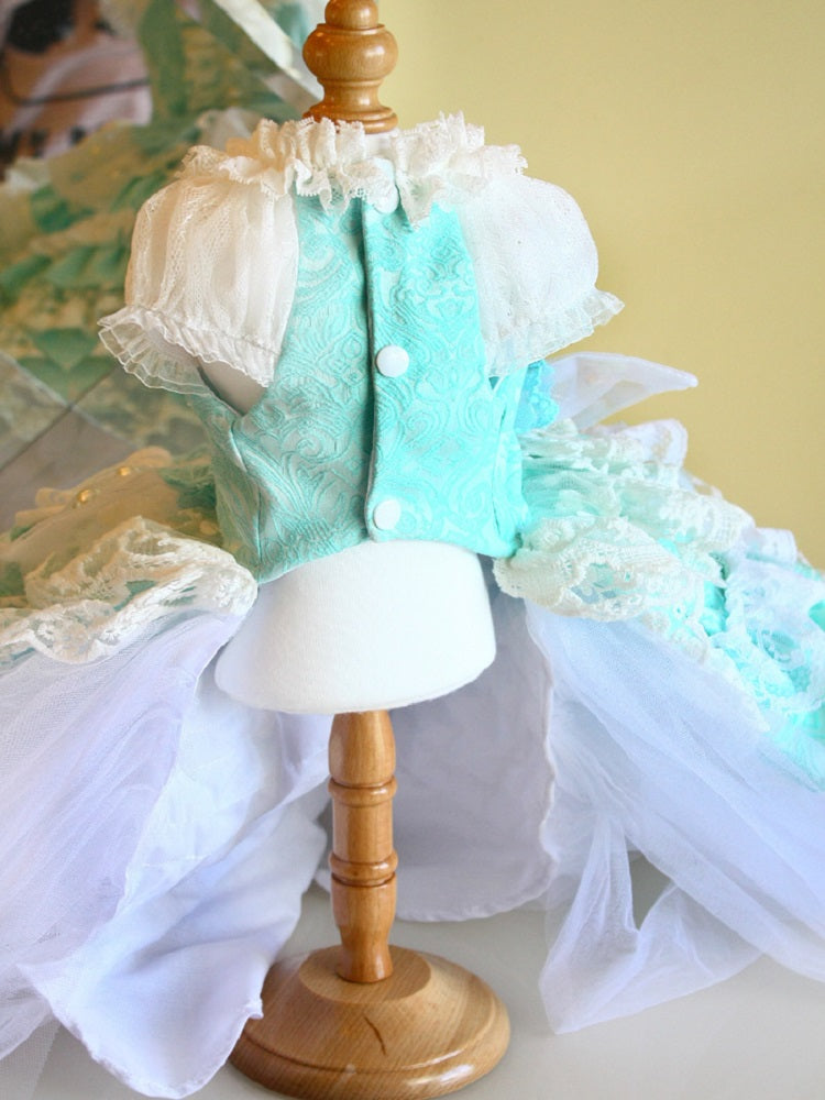 Princess Wedding Dress with Crinoline Train - Dog - (Elegant) - (Vintage) - (XS-2XXL) and Customizable- (Rococo) - (While Supplies Last)