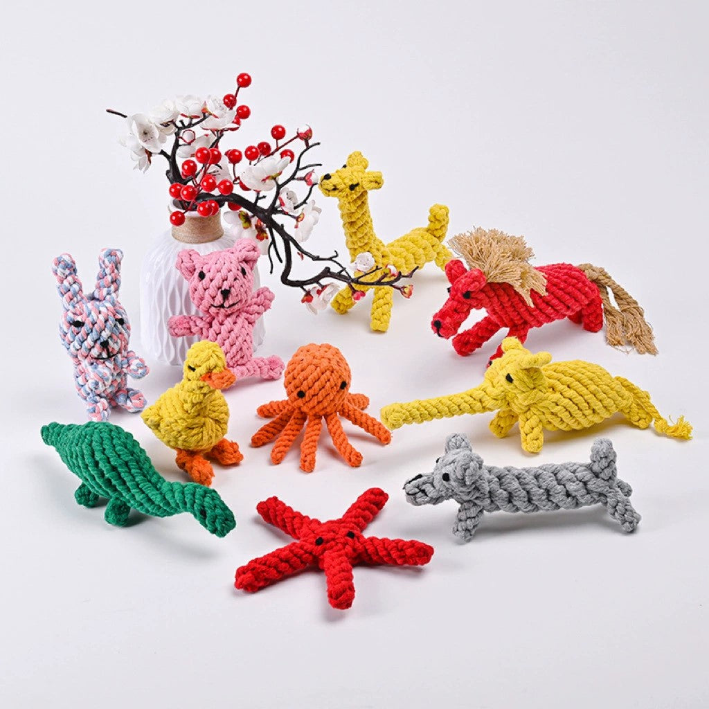 Cute Cotton Animal Rope Chew Toy for Dogs
