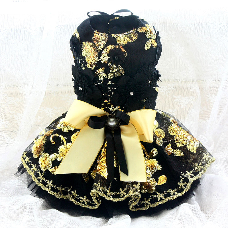 Luxurious Floral Sequin Tutu Dress - Dog - (XS-XL) and Customizable - (While Supplies Last)