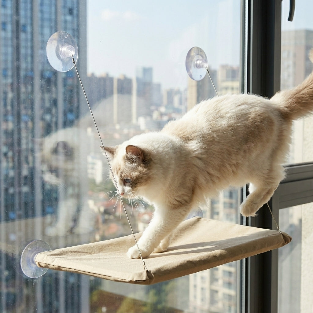Elevated Window Hammock Bed - Cat