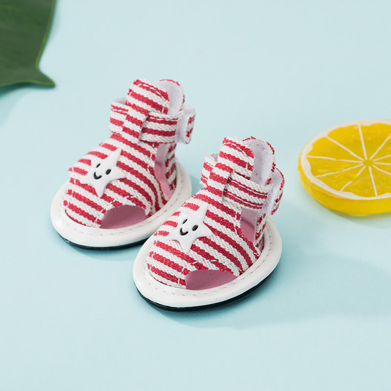 Striped Anti-Slip Adjustable Sandals - Dog (3 Color Options)  - (1#-5#)