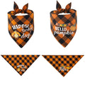 2-Pc Thanksgiving Pet Bandanas - (Two Style Options)  (Black & Orange) (While Supplies Last)
