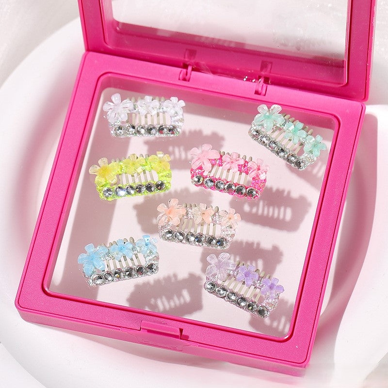 Crystal Flower Mini Hair Clips - (3 Color Options)  (Sm & Med) - Dog Cat  - (While Supplies Last)