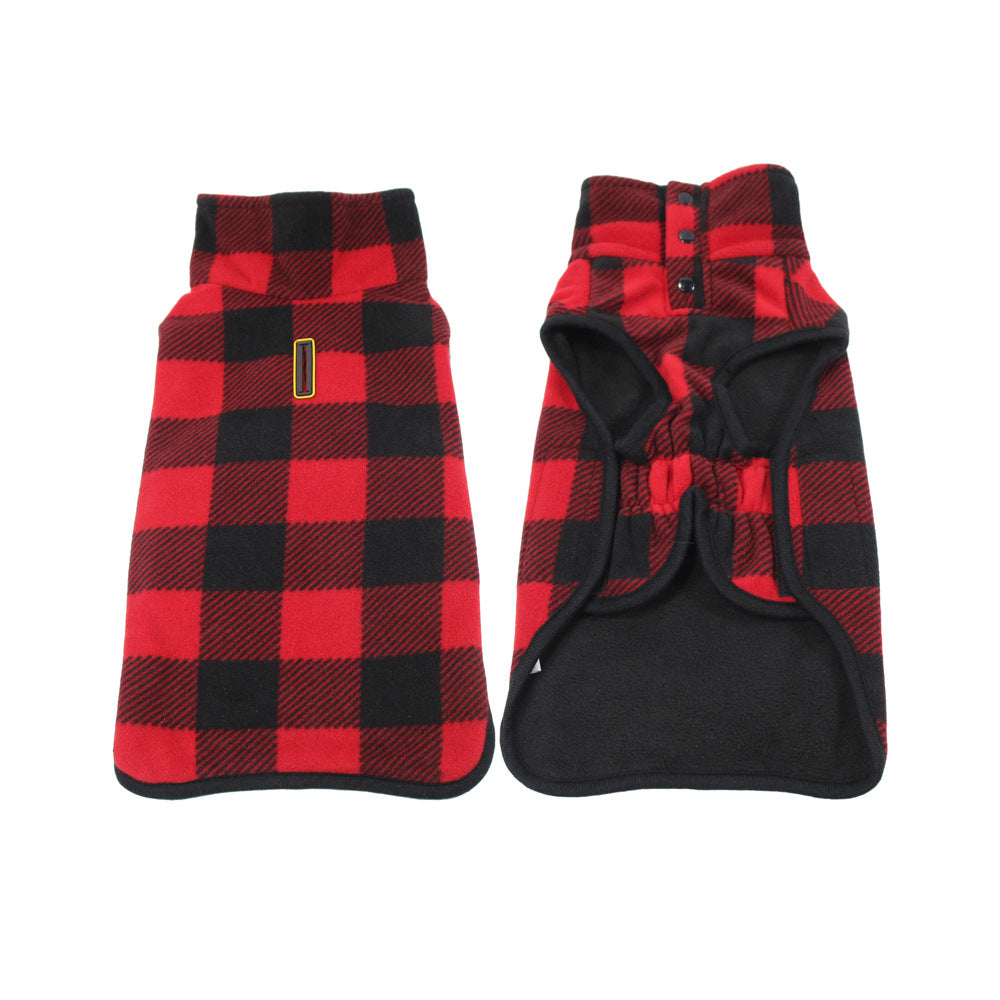 Classic Plaid Fleece Jacket - Dog - (2XL-6XL) - (Red, Black) - (While Supplies Last)