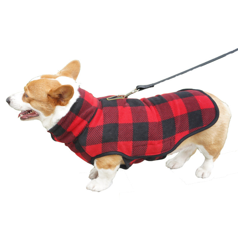 Classic Plaid Fleece Jacket - Dog - (2XL-6XL) - (Red, Black) - (While Supplies Last)
