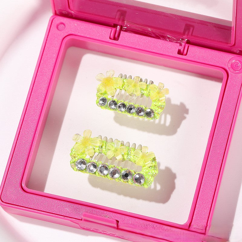 Crystal Flower Mini Hair Clips - (3 Color Options)  (Sm & Med) - Dog Cat  - (While Supplies Last)