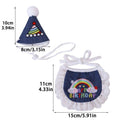 Navy Blue and White Birthday Cone Hat+Bib Set - Dog Cat  (While Supplies Last)