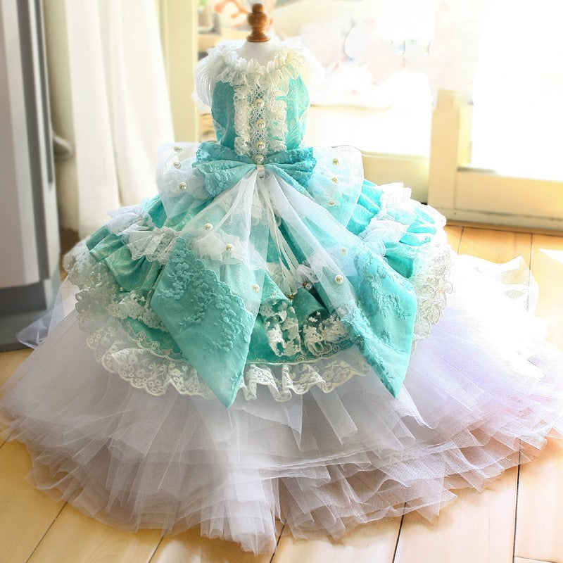 Princess Wedding Dress with Crinoline Train - Dog - (Elegant) - (Vintage) - (XS-2XXL) and Customizable- (Rococo) - (While Supplies Last)