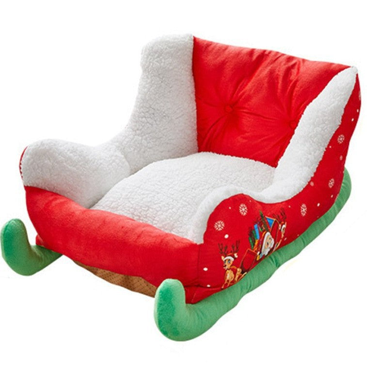Cozy 'Christmas Sleigh Bed' - Dog Cat