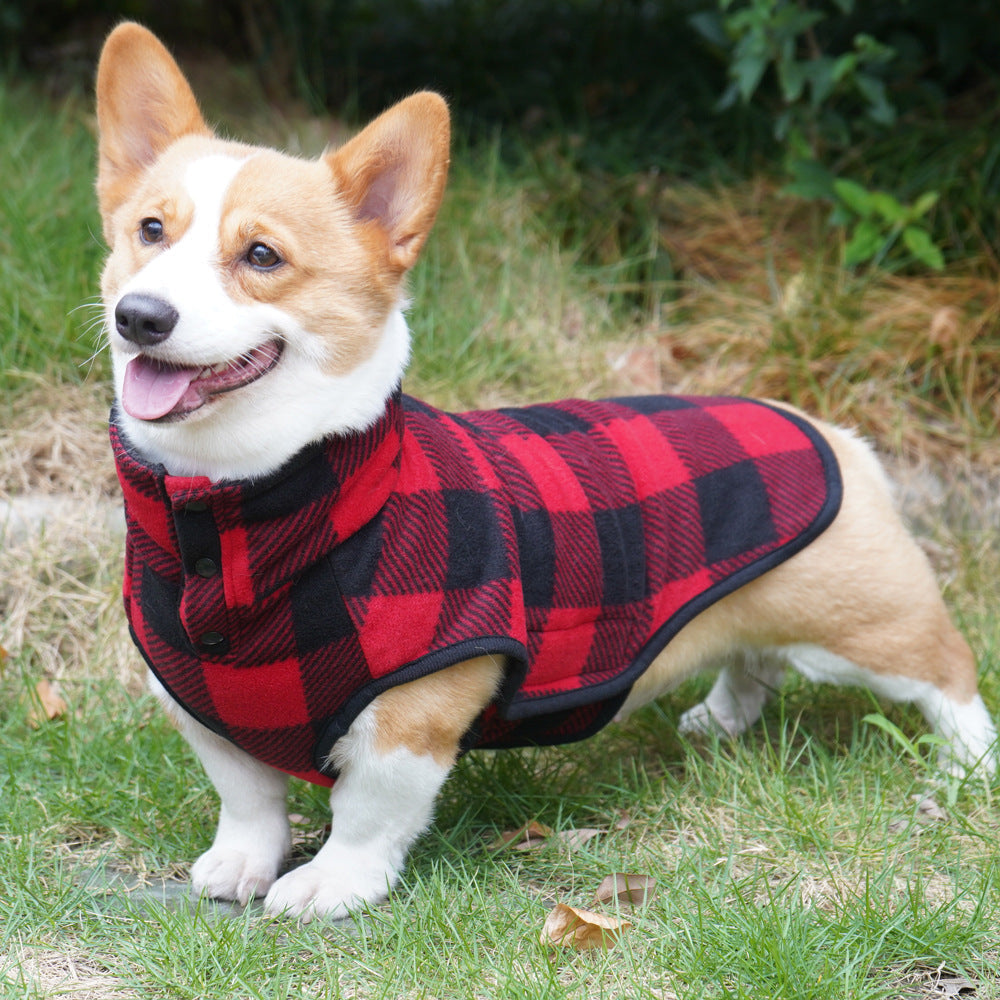 Classic Plaid Fleece Jacket - Dog - (2XL-6XL) - (Red, Black) - (While Supplies Last)