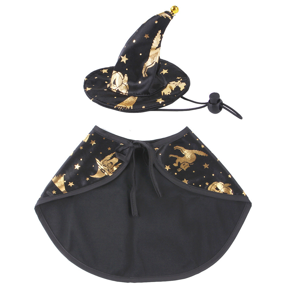 Satin Halloween Wizard Cape and Hat - Dog Cat (S-XL) - (While Supplies Last)