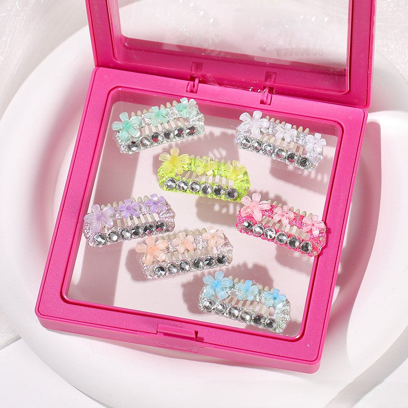 Crystal Flower Mini Hair Clips - (3 Color Options)  (Sm & Med) - Dog Cat  - (While Supplies Last)