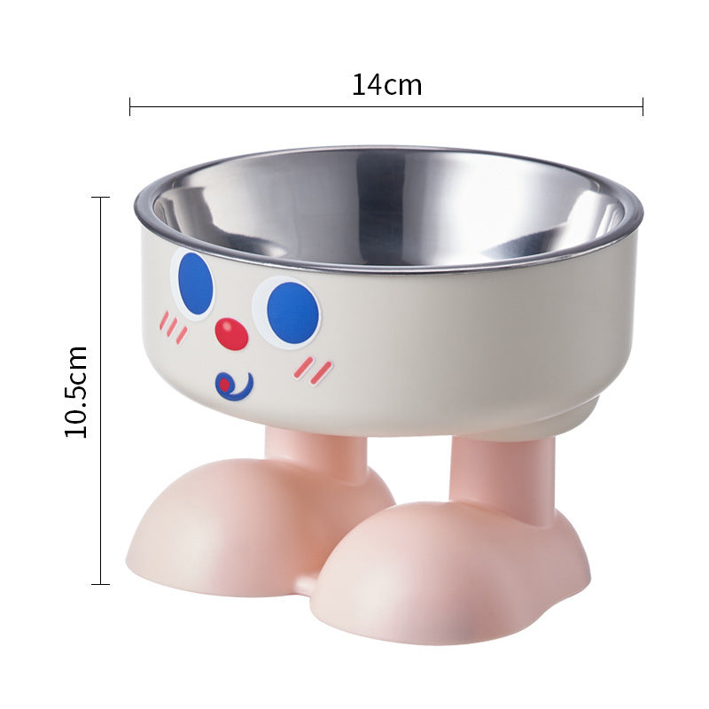 Elevated "Smiley Face" Feeder Tray - Dog Cat  - (Stainless Steel Bowl) - (Blue, Pink) - (While Supplies Last)