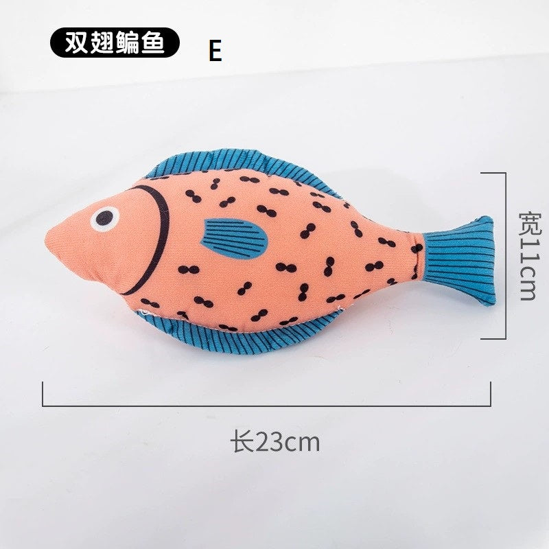 Catnip Fish Plush Toy with Bell - Cat - (5 Style Options) - (While Supplies Last)