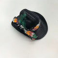 Black Cowboy Hat with Colorful Accent Ribbon Band - Dog Cat  (While Supplies Last)